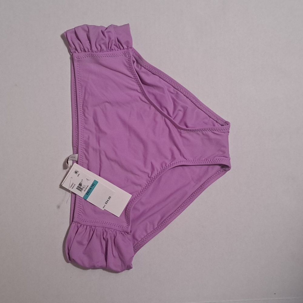 Becca ETC ORCHID PURPLE Plus Size Ruched Hipster Bikini Swim Bottom